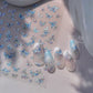 Shiny Jelly Butterfly Charming Golden Gradient Bowknot 5D Self Adhesive Nail Art Sticker Flower Petal Rhinestone Manicure Decals