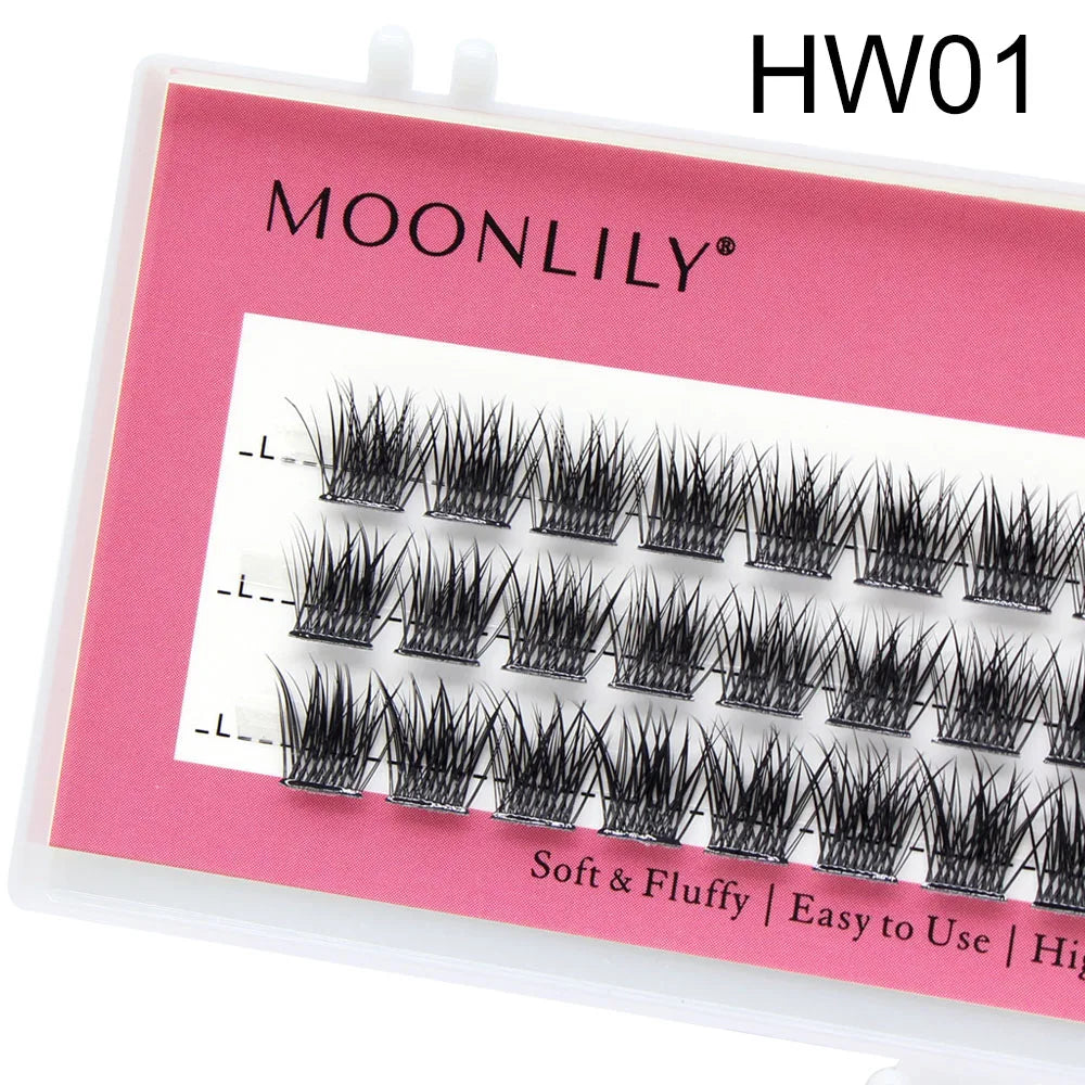 Moonlily 100D Segmented DIY Individual Cluster EyeLashes 3D Volume Silk Mink Grafting False Triple Lashes Extension Makeup Tool