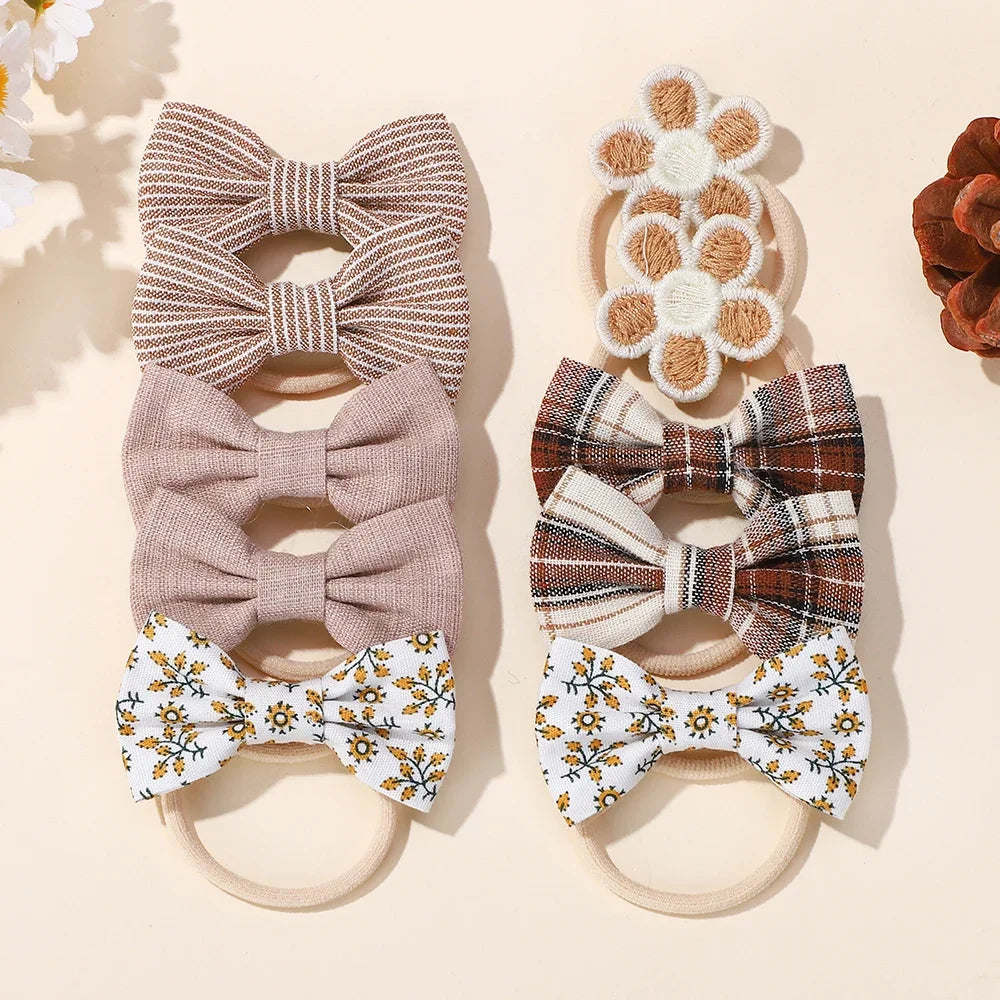 10Pcs/Lot Sweet Hair Band for Baby Girls Hair Ties Bows Elastic Rubber Band Flower Small Ball Scrunchies Kids Hair Accessories