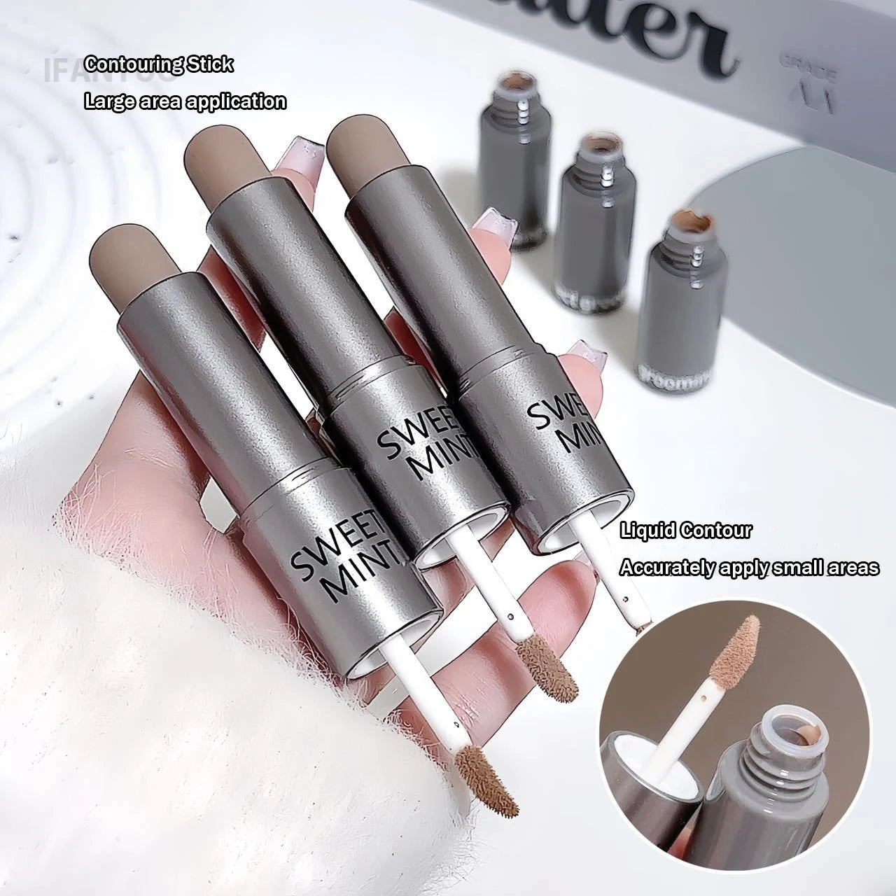 Moisturizing Matte Concealer Contour Stick Smooth Lasting 3D Nose Shadow Waterproof Face Highlight Brighten Contour Makeup