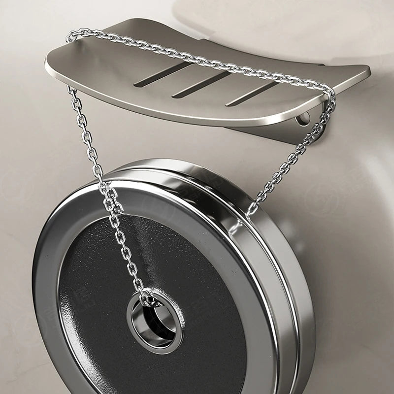 New U-shaped Soap Dish Aluminum Alloy Soap Rack Holder With Drain Bathroom Wall Mounted Soap Dish Soap Box Organizer Accessories