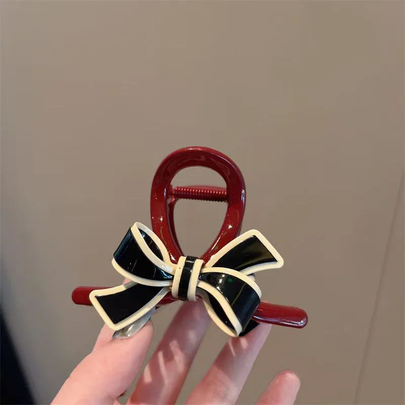 1PC/2PCS Elegant Bowknot Acetate Hair Clip, Light Luxury High-End Sense, Stylish Shark Clip for the Back of the Head