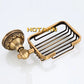 Solid Aluminum Wall-Mounted Antique Brass Soap Basket – Stylish Bathroom Soap Dish Holder for Modern or Vintage Bathrooms
