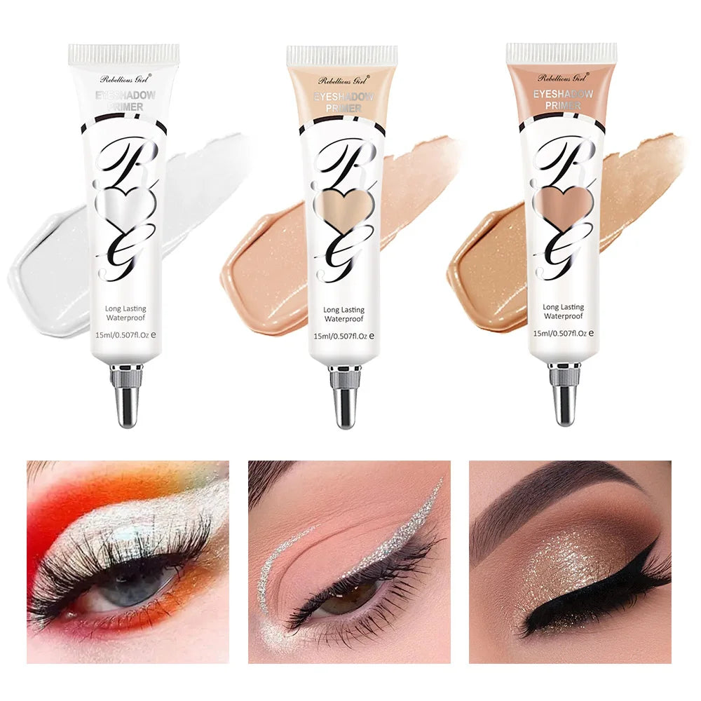 3pcs Matte Eye Shadow Primer Suitable for Oily Eyelid Eye Makeup Base Waterproof and Stain Resistant,Durable Cream Liquid Makeup