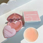 Matte Blush Cream, Heart-Shaped Solid Color Design, Delicate Texture That Adheres to the Skin, Low Saturation for Natural Contouring, Portable Packaging with Built-In Mirror and Puff, Long-Lasting and Does Not Come Off