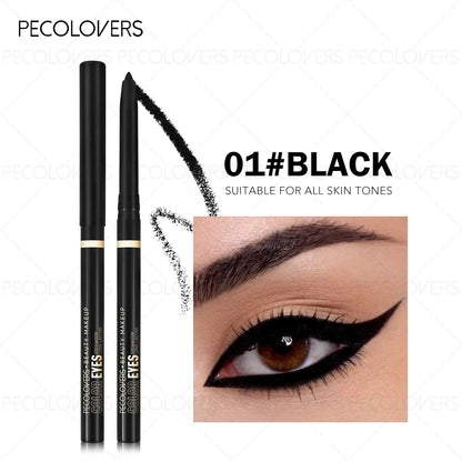 Long-Lasting Gel Black Eyeliner Pencil - Waterproof Matte Eye Makeup Tool with Quick-Drying