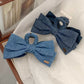 1PC Cowboy Cloth Hair Clip Bow Clip Headdress Female Back of Head Plate Hair Grab Clip Temperament Large Shark Clip Hairpin