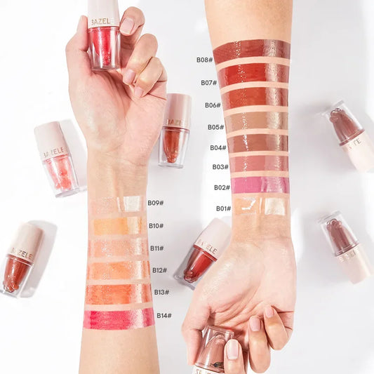 High Quality 14 Color Mirror Pearl Lipstick Lip Gloss Cosmetic Non-stick Cup Moisturizing Shine Glitter LipGloss Lip stick Women