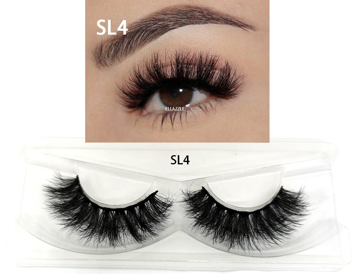 1 Pairs Makeup Eyelashes 3D Mink Lashes Fluffy Soft Wispy Natural Cross Eyelash Extension Reusable Lashes Mink 5D False Eyelash
