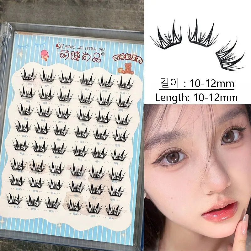 Ultra-thin Noglue Lashes Zero-touch False Eyelashes Natural Eyelash Clusters Lashes with Eyelash Glue Self Adhesive Eyelashes