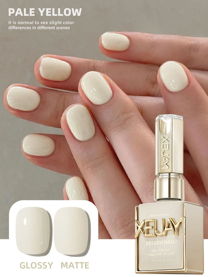 1pc 15ml Pale Yellow Gel Nail Polish Starter Pure Soak Off No Wipe Nail Gel Polish Suitable For All Seasons