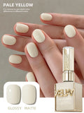 1pc 15ml Pale Yellow Gel Nail Polish Starter Pure Soak Off No Wipe Nail Gel Polish Suitable For All Seasons