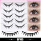 DINGSEN 5 Pairs Manga Lashes Cosplay Fake Eyelashes Strip Lash Soft Natural Look Fox Eye Korean Manhua Makeup False Eyelashes
