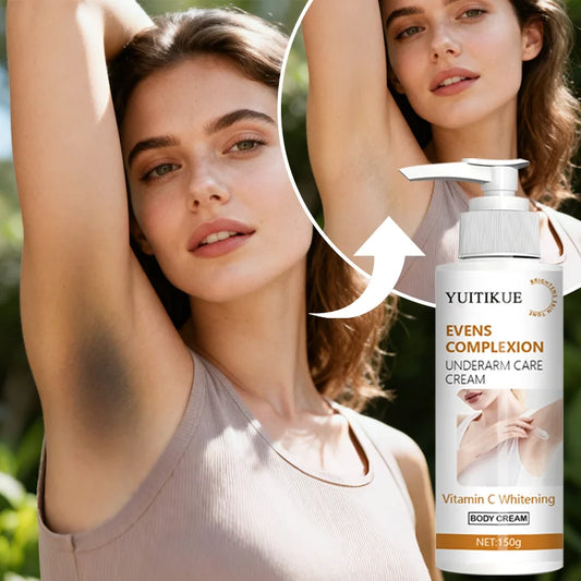 YUITIKUE Underarm Brightening Cream 150g - 2-in-1 Evens & Whitens, Vitamin C Formula, Dark Spot Corrector, Smooth Skin Care