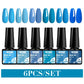 MTSSII 6PCS/Set Sparkly Red Roes Red Gel Nail Polish Shinning Nail Art LED UV Gel Varnish Nail Supplies Manicure Kit for Nails