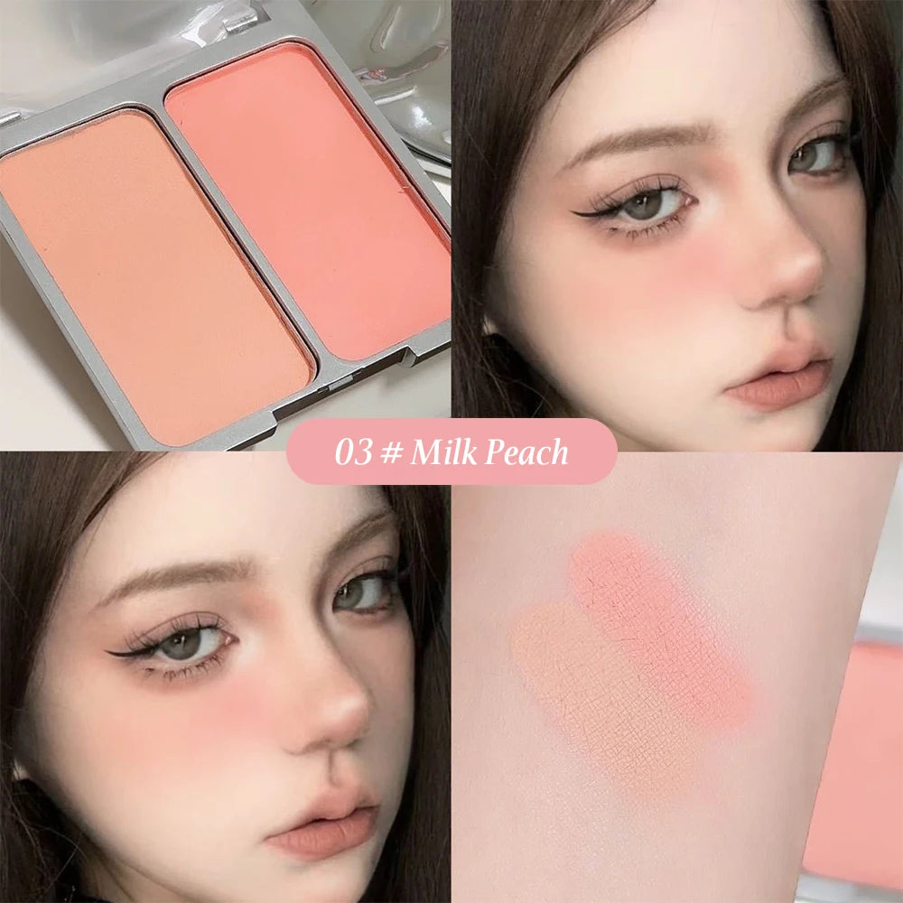 SWEETMINT Two-color Blush Matte Brightening Low Saturation Shrinking And Expanding Natural Two-in-one Blush
