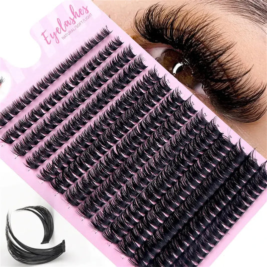 280 Clusters of 60D False Mink Eyelashes D Curl Natural Eyelash Extensions Russian Strip Individual Eyelashes Makeup Tool