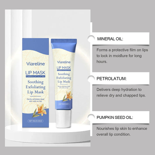 Pumpkins Lip Sleeping Mask For Dry Chapped Lip Overnight Hydration Repair Natural Exfoliating Lip Care Balm