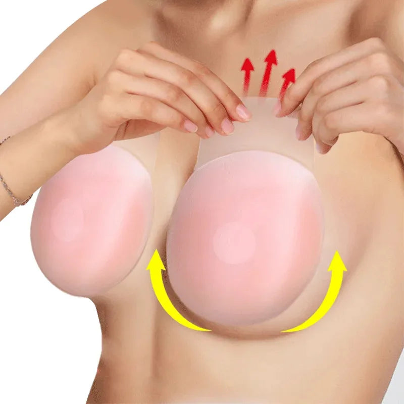 2/4PCS  Silicone Lift Up Bra Sticker Adhesive Invisible Bras Chest Patch for Women Reusable Chest Breast Petals Pads