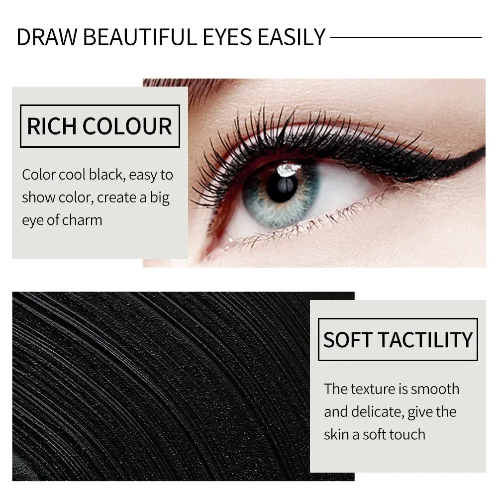 Miss Rose Black Long-Lasting Eye liner Pen Makeup 24-Hour Waterproof Gel Eye Shadow Eyeliner Pencil Kajal Eye Shimmer Cosmetics