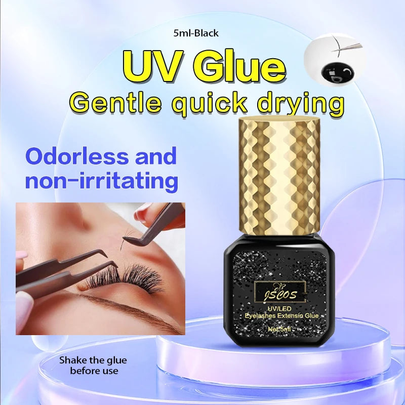 NEW 5ml UV Super Plus Lash Adhesive UV Glue With Black/Transparent Color 1s Quick-Drying Uv Lash Extension Glue 8Weeks Retention