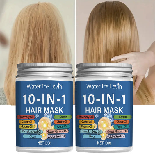 10-in-1 Hair Mask: Rosemary, Batana, Chebe, Argan, Pumpkin, Almond, Jojoba Oils For All Hair Types. Keratin Enriched.