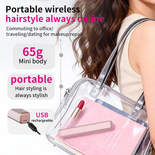 Bangs Comb Mini Straight Hair Comb Wireless Charging Portable Curling Iron Portable Styling Electric Comb Does Not Hurt Hair