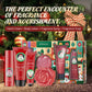Luxurious complete Christmas gift box, 4-in-1 hand and body care set including moisturizer, body lotion, spray and soap bar