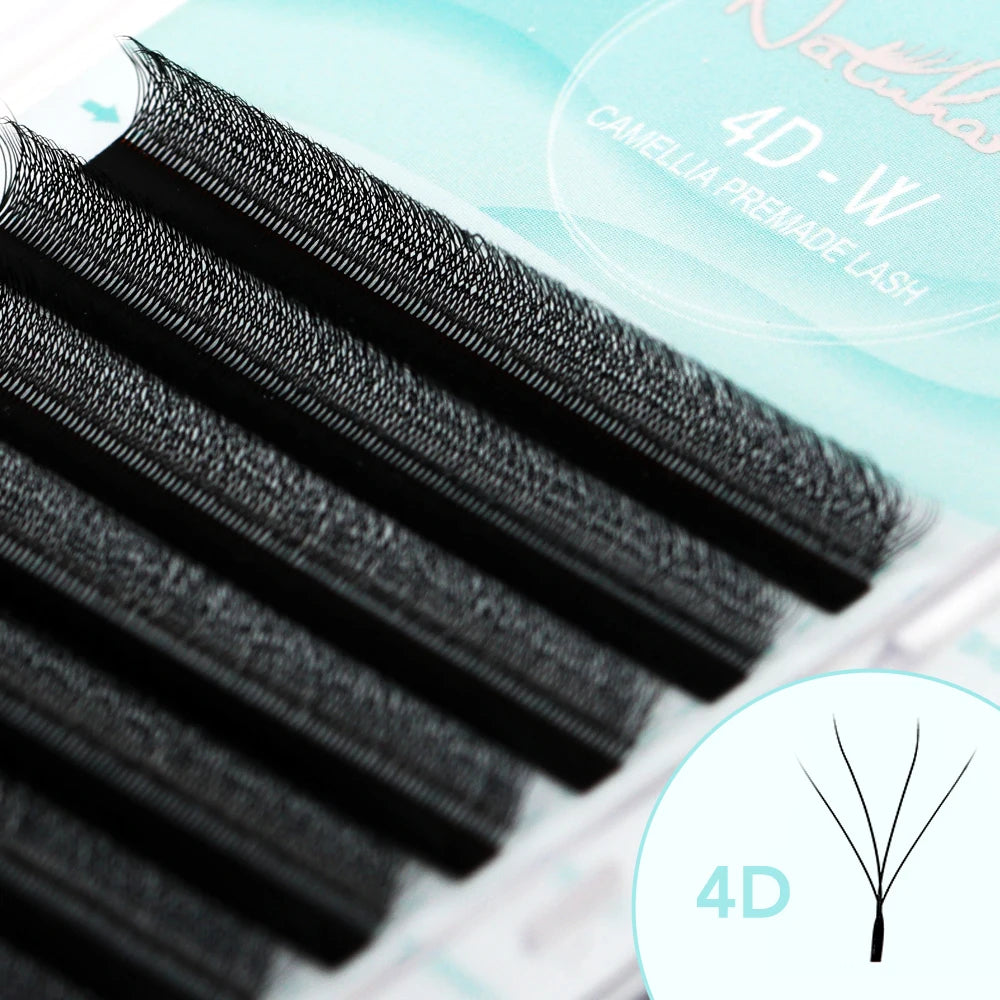 NATUHANA Camellia W Lashes 3D 4D 5D Wispy Volume Fans Eyelash Extensions C D L LU Curl Soft Lightweight Natural False Lashes