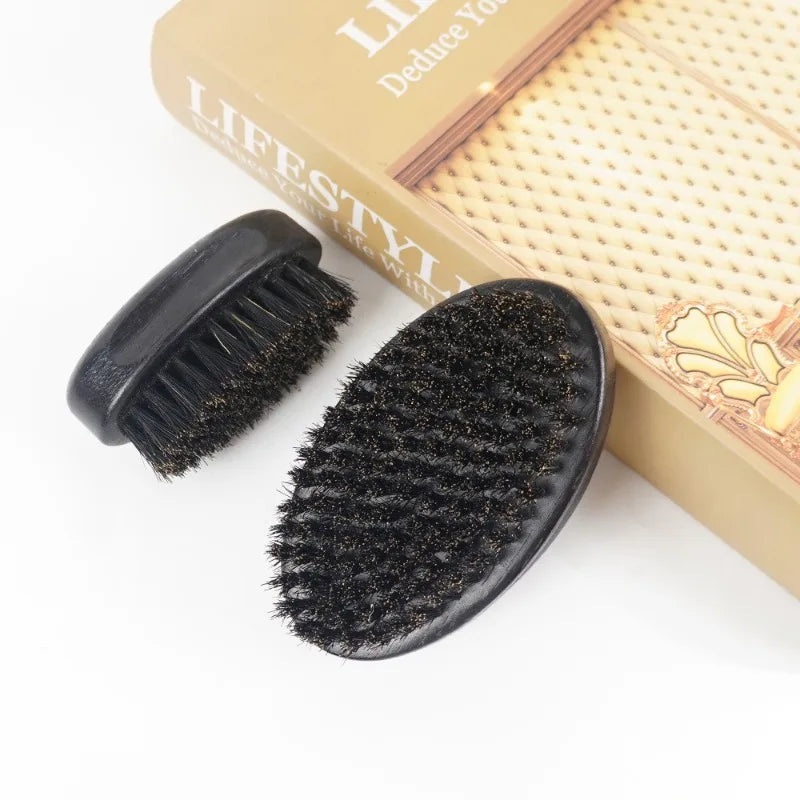 MAN Hair Brush Boar Bristle for Men's Beard Shaving Comb Face Massage Facial Hair Cleaning Brush Wave Comb Drop Shipping