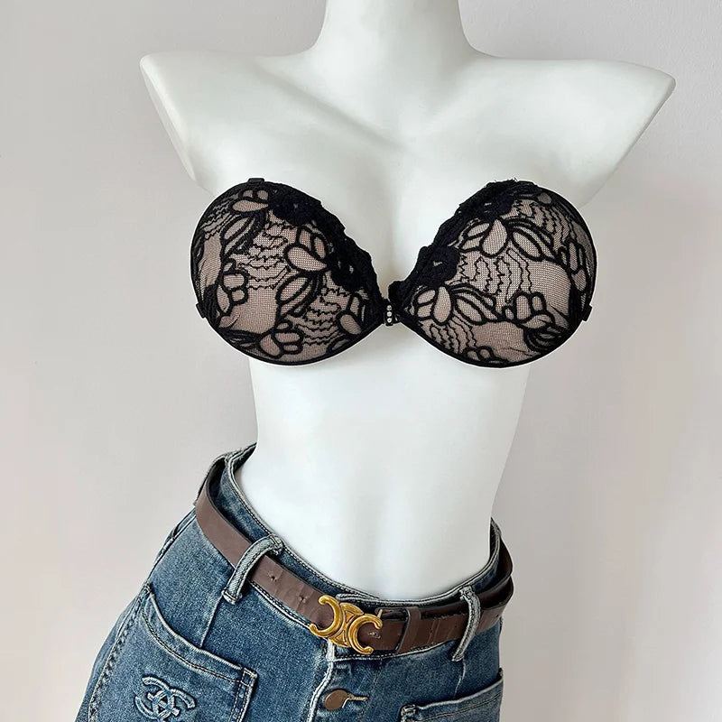 Lace Silicone Bra Reusable Nipple Stickers Adhesive Nipple Cover Bra 3CM Thickened Push Up Bra Chest Patch