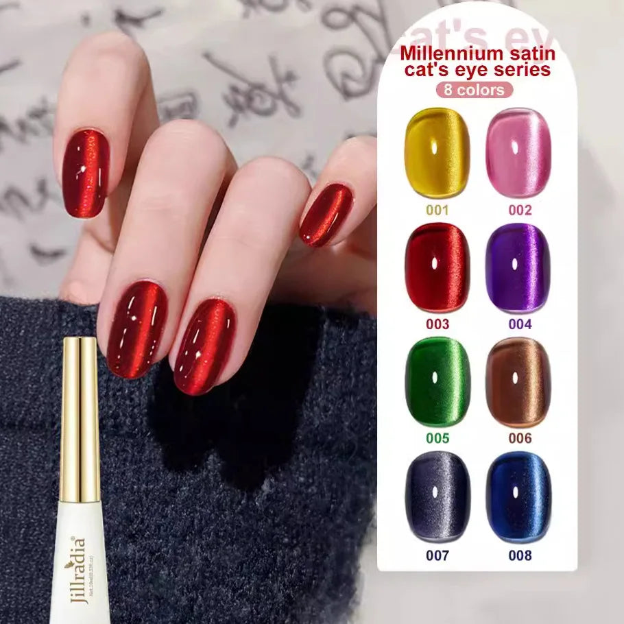XEIJAYI 10ml Glitter Cat Eye Gel Polish Holographic Red  Magnetic Gel Nail Polish Professional Semi Permanent Varnish