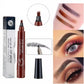 2 Pack 4 Point Eyebrow Pen 4 Prong Tip Eyebrow Pen 4 Fork Eyebrow Pencil Waterproof Liquid Eyebrow Pencil Long Lasting Like Real