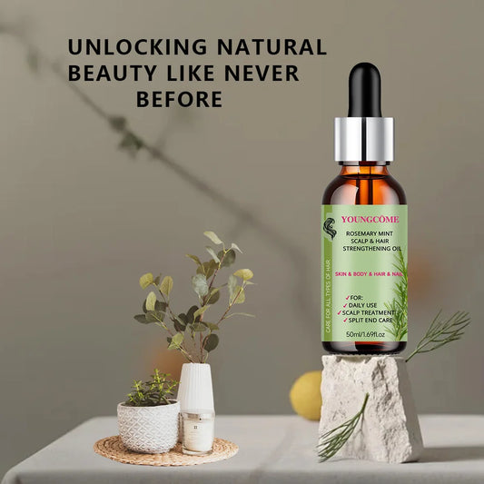 Rosemary Mint Scalp Hair Strengthening Oil,Deep Hydration,Repairs Damage，Enhances Shine，Promotes Growth，Smooths & Detangles