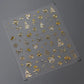 Gold Snowflake Bowknot Snowman Lovely Christmas 3D Self Adhesive Nail Art Sticker Rhinestone 5D Embossed Reliefs Manicure Decals