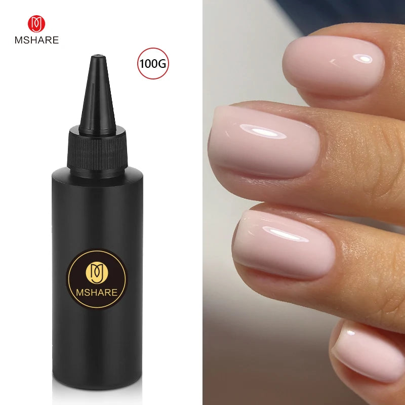 MSHARE Milk Milky Pink Rubber Base Coat Color Nail Gel Polish Semi Transparent French Camouflage Soak off UV LED Varnish 100ml