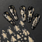 5pcs Sparkling Gold Glitter Christmas Nail Stickers Shiny Snowflake Xmas Tree Deer Polish Sliders Winter New Year Nail Art Decal