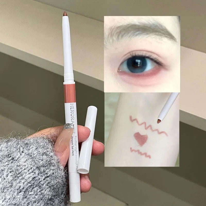 Double-ended Waterproof Eyeliner Gel Pencil Matte Shimmer Aegyo-sal Pen Black Lasting Not Blooming Quick Drying Eye Liner Makeup
