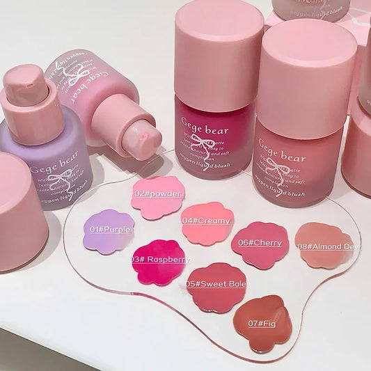 Beauty Soft Light Pink Liquid Blush Lasting Natural Contouring Low Saturated Blusher Waterproof Facial Blush Rouge Korean Makeup