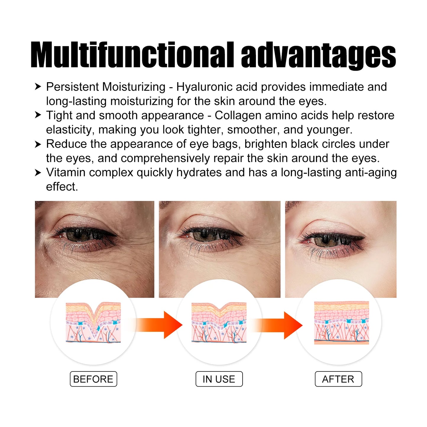 EELHOE Gold Collagen Crystal Eye Mask Firming Eye Puffs Dark Circles Moisturizing Eye Stickers Skin Care Products