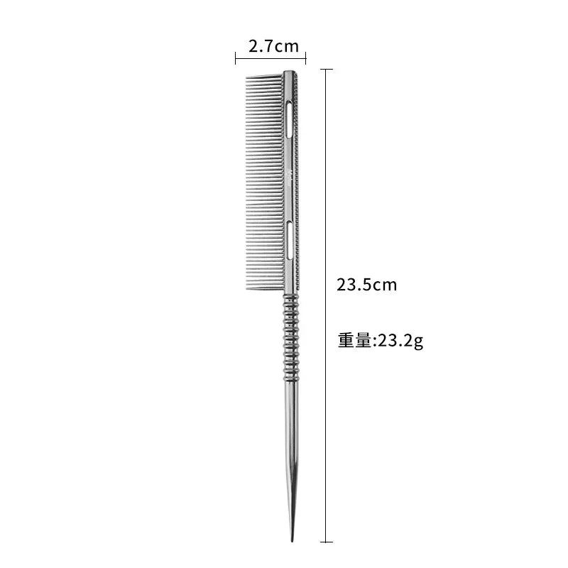 Aluminium Fine Hair Comb Rat Tail Hairdressing Combs Hair Cutting Parting Hair Brush Barber Accessories Salon Styling Tools