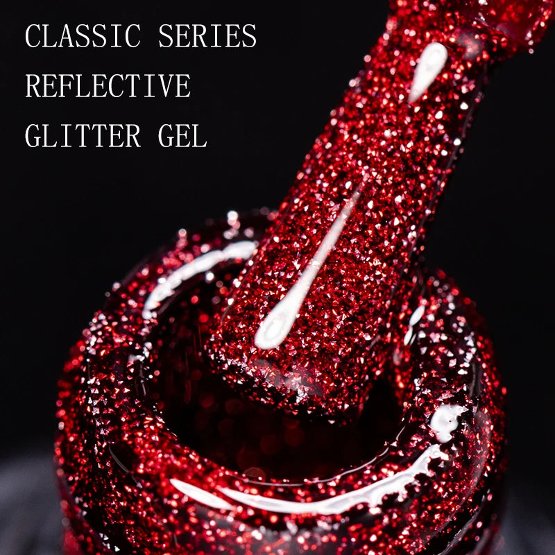 5-Color Glitter Gel Nail Polish Ultra Shiny, Sparkling, and Glowing Effect, Durable, Perfect for Salon & Nail Art, DIY Manicure