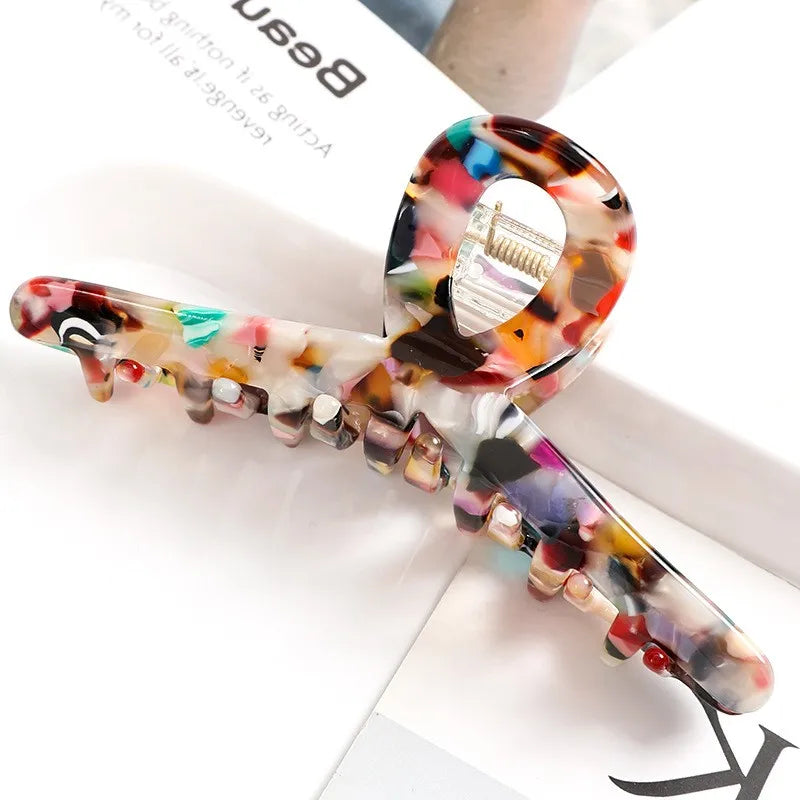 Women Hair Accessories Hollow Out Fashion Acetate Hair Claws Colourful Ponytail Acetic Claw Clips For Girls