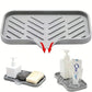 Self Draining Soap Bar Holder Silicone Kitchen Sink Soap Dish Sponge Tray Counter Caddy Organizer for Dish Soap Dispenser