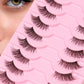 10 Pairs Natural Eye Lashes Faux Mink Eyelashes Winged End Eye Elongated Eyelashes Natural Long Manga Lashes Fake Lashes Makeup