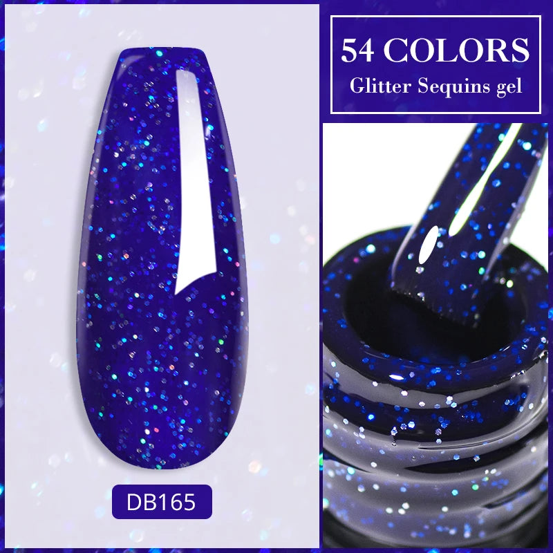 7ml Champagne Gold Sliver Reflective Nail Gel Polish Sparkling Shining Glitter Pink Red Nail Supplies Semi Permanent Gel Varnish