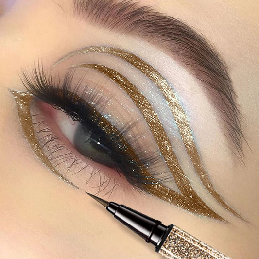 1PC Glitter Liquid Eyeliner Pencil Waterproof Purple Pink Blue Eye Liner Pen Long Lasting Quickily Drying Eyes Makeup For Women
