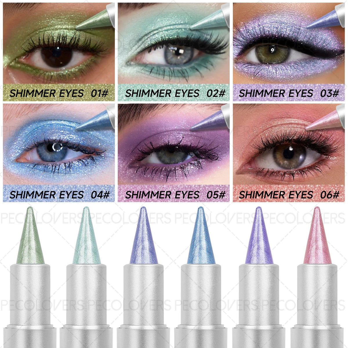 1 Pc Monochromatic Glitte Shiny Eyeshadow Pen & Eyeshadow Stick, Beautiful Eye-cathing Eye Makeup Look, Perfect Gifts
