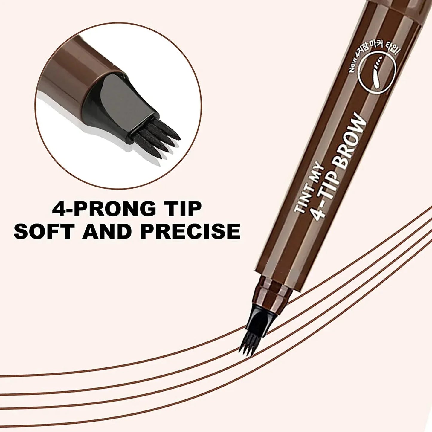 2 Pack 4 Point Eyebrow Pen 4 Prong Tip Eyebrow Pen 4 Fork Eyebrow Pencil Waterproof Liquid Eyebrow Pencil Long Lasting Like Real