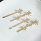 Wedding Bride Hair Clip Pins Set Metal Crystal Starburst Hairpins Luxury Bridal Hair Barrettes Fashion Hair Accessories